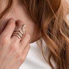 Золотое кольцо "Змея" с фианитами к06106 от ювелирного магазина Оникс - 1