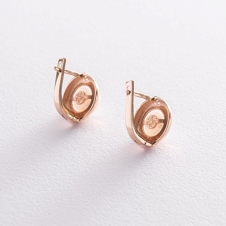 Золоті сережки (перли, фіаніти) с06848 від ювелірного магазину Онікс - 2