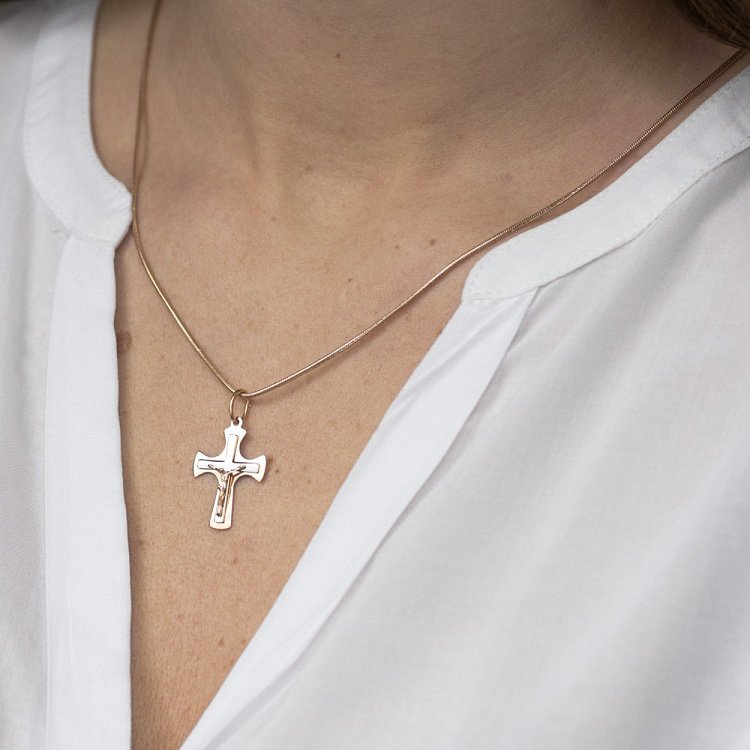 Золотий православний хрестик п01754 від ювелірного магазину Онікс - 2