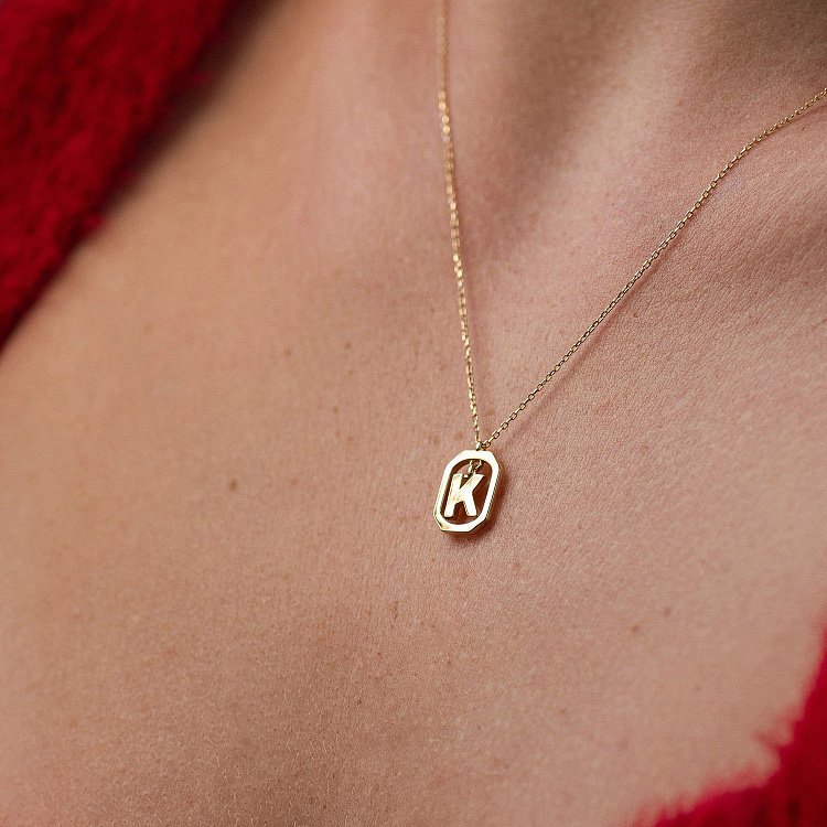 Кольє з літерою "К" у жовтому золоті кол02463к від ювелірного магазину Онікс - 4
