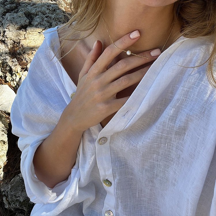 Кольє "Перлина на ланцюжку" (жовте золото) кол02273 від ювелірного магазину Онікс - 8