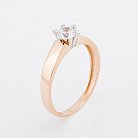 Золотое помолвочное кольцо с фианитом к04715 от ювелирного магазина Оникс - 1