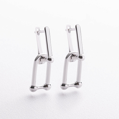 Серебряные серьги "Фантазия" 123550