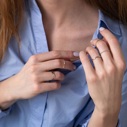 Каблучка "Далія" в червоному золоті к06867 №9