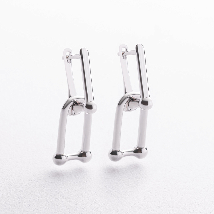 Серебряные серьги "Фантазия" 123550 от ювелирного магазина Оникс