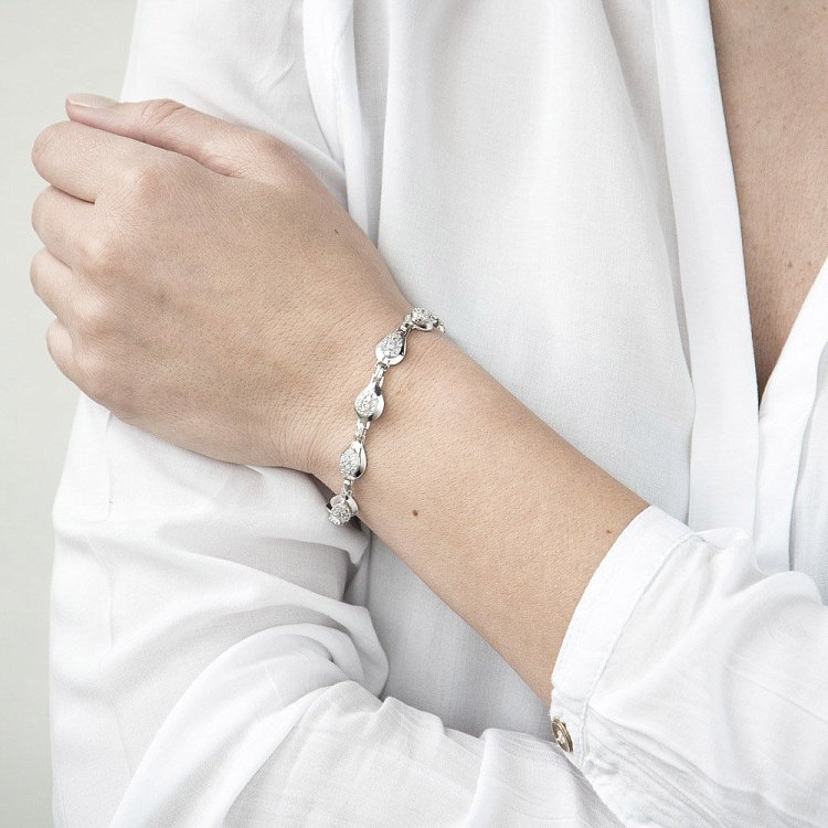 Срібний браслет з фіанітами 14689 від ювелірного магазину Онікс