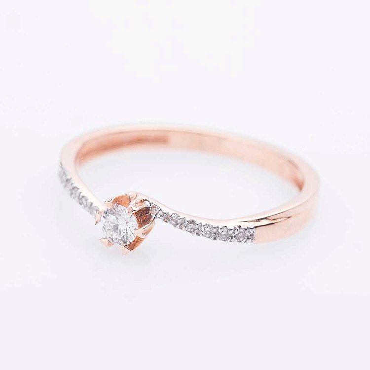 Золота каблучка з діамантами кб0023 від ювелірного магазину Онікс - 1