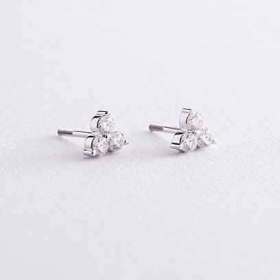 Золоті сережки - пусети з діамантами 322531121 №3