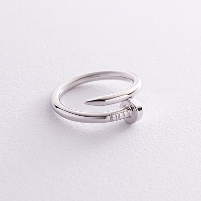 Кольцо "Гвоздь" в белом золоте к07364 №3