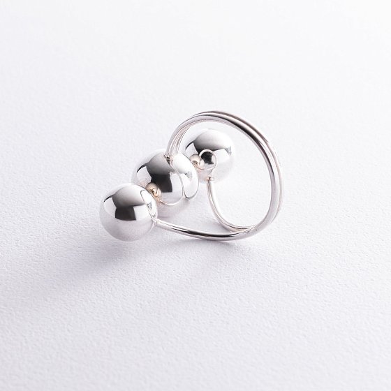 Серебряное кольцо "Шарики" 11930 №4