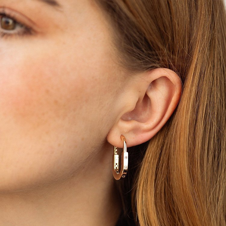 Сережки "Camilla" в червоному золоті (фіаніти) с08810 від ювелірного магазину Онікс - 1