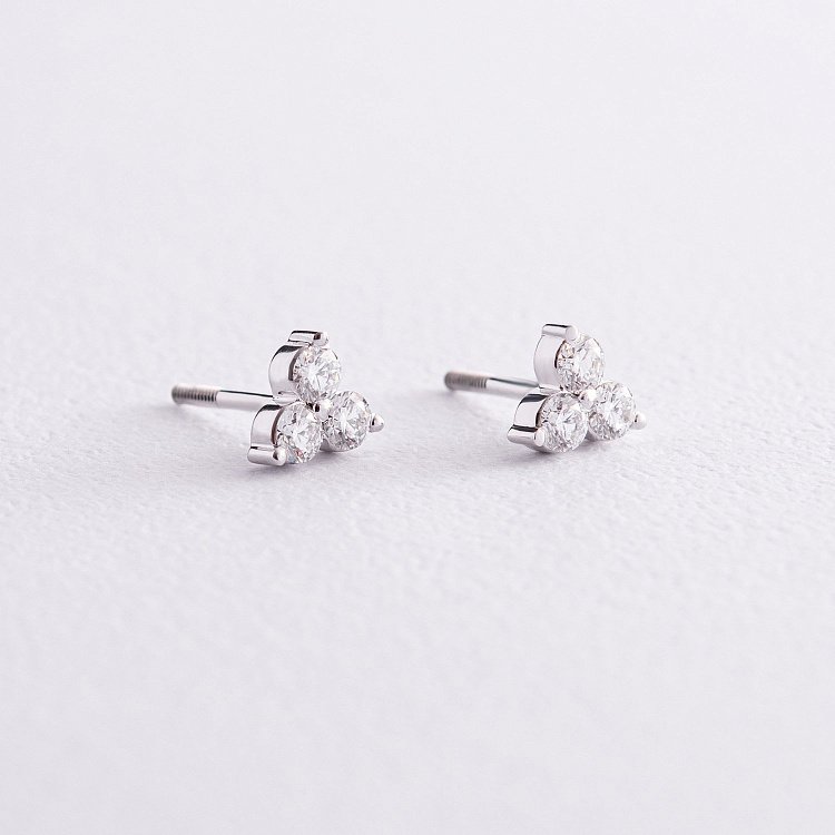 Золоті сережки - пусети з діамантами 322531121 від ювелірного магазину Онікс - 2