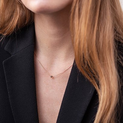 Колье "Шарик" в красном золоте (4 мм) кол02124 №2