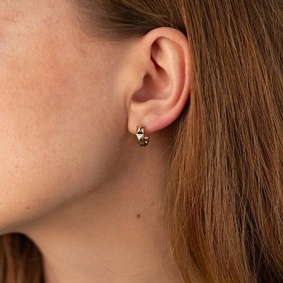 Серьги - кольца "Lulu" в желтом золоте с08856 №4