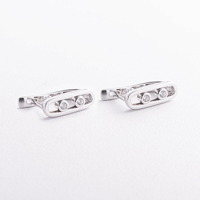 Серебряные серьги "Daphne" с фианитами 123543 №2