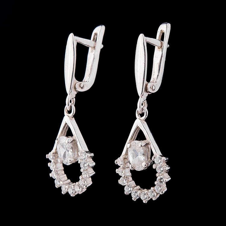 Серьги (фианит) 12794 от ювелирного магазина Оникс - 3