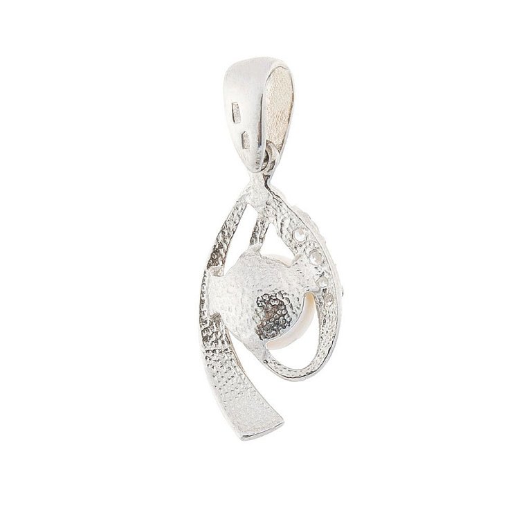 Срібний кулон (культ. прісн. перли, фіаніти) 131535 від ювелірного магазину Онікс - 1