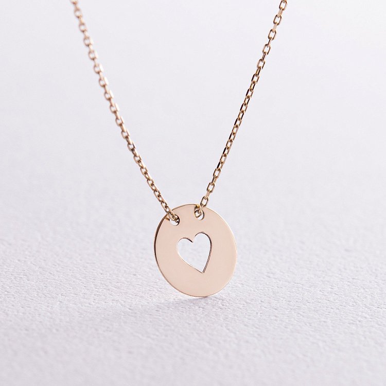 Кольє "Сердечко" у жовтому золоті кол01700с від ювелірного магазину Онікс - 1