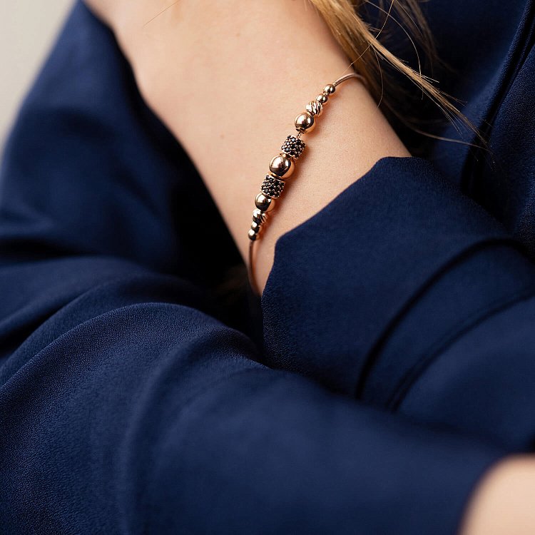 Браслет "Кульки" у червоному золоті (фіаніти) б05192 від ювелірного магазину Онікс - 3