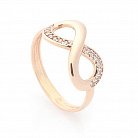 Золотое кольцо "Бесконечность" с фианитами к05790 от ювелирного магазина Оникс