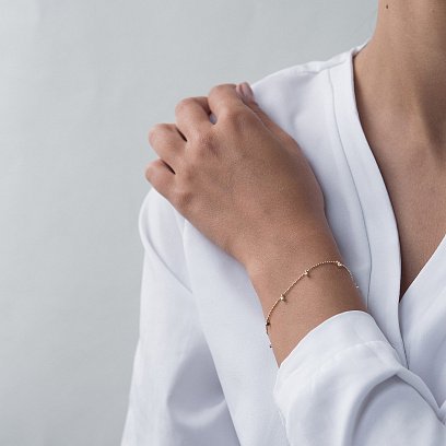 Золотой браслет с фианитами б04218 №2