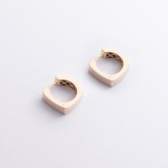 Серьги - кольца "Eleonora" в желтом золоте с09274 №3