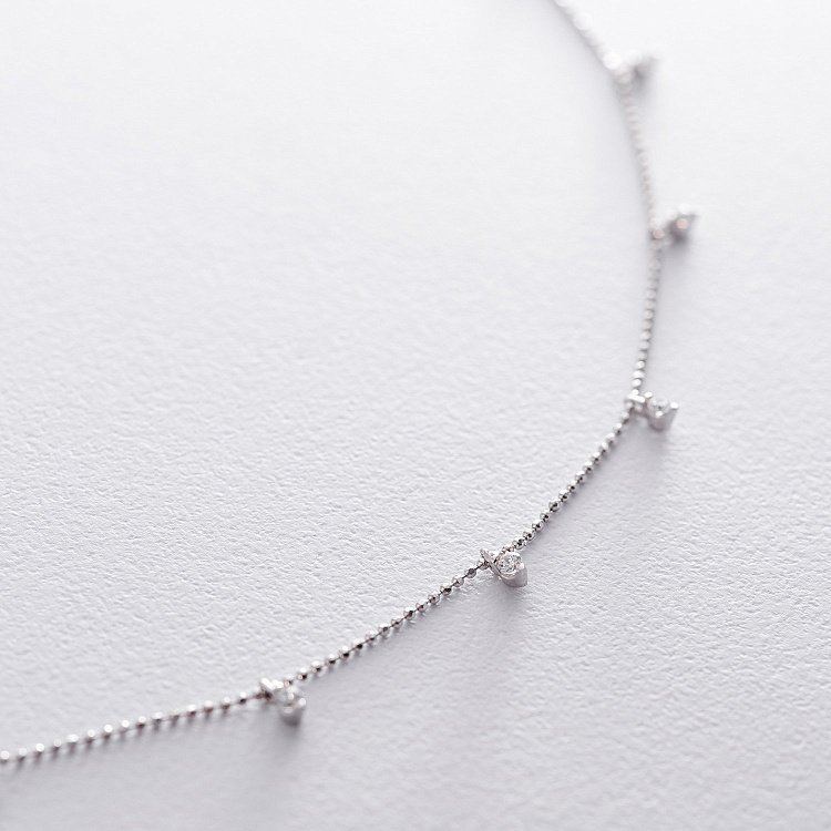 Золотое колье с фианитами кол01517 от ювелирного магазина Оникс - 3