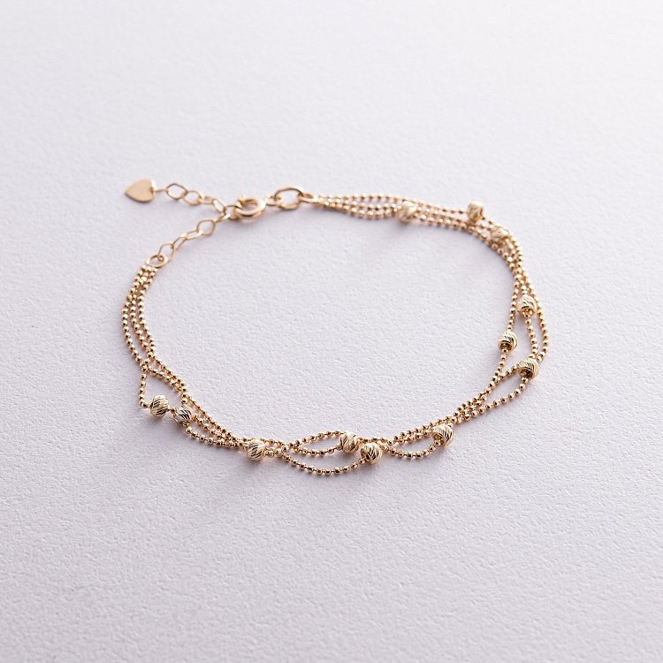 Браслет "Шарики" в желтом золоте б05256 от ювелирного магазина Оникс