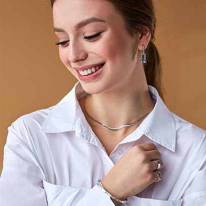 Каблучка "Кругообіг" у білому золоті к06929 №16