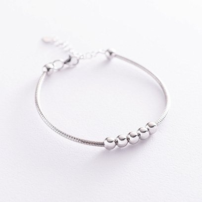 Серебряный браслет "Шарики" 141505