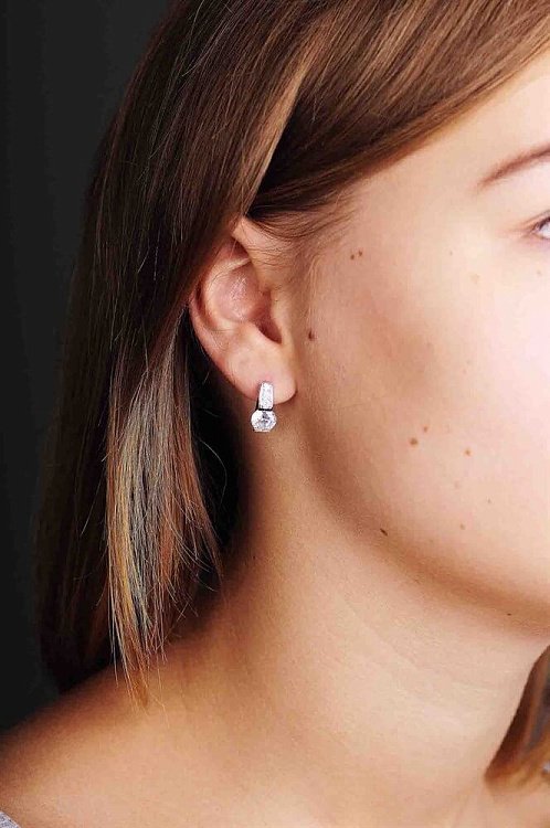 Серьги (фианит) 12739 от ювелирного магазина Оникс - 1