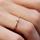 Помолвочное золотое кольцо с фианитом к07440 от ювелирного магазина Оникс - 3