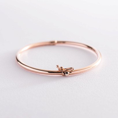 Жесткий браслет в красном золоте б04484 №4