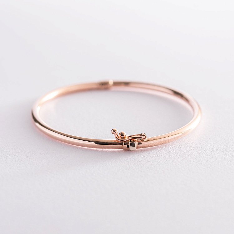 Жесткий браслет в красном золоте б04484 от ювелирного магазина Оникс - 3