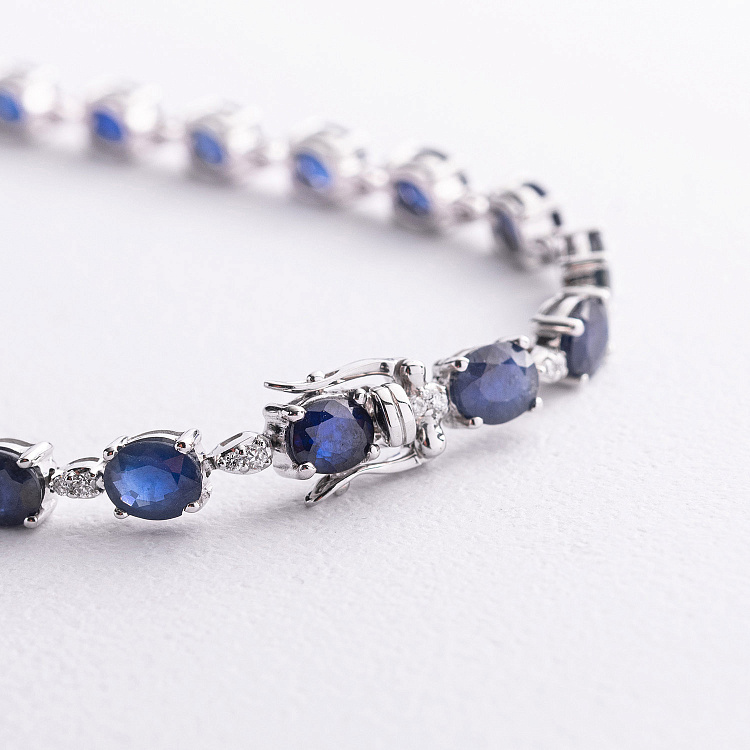 Золотий браслет з сапфірами і діамантами бб0064rc від ювелірного магазину Онікс - 2