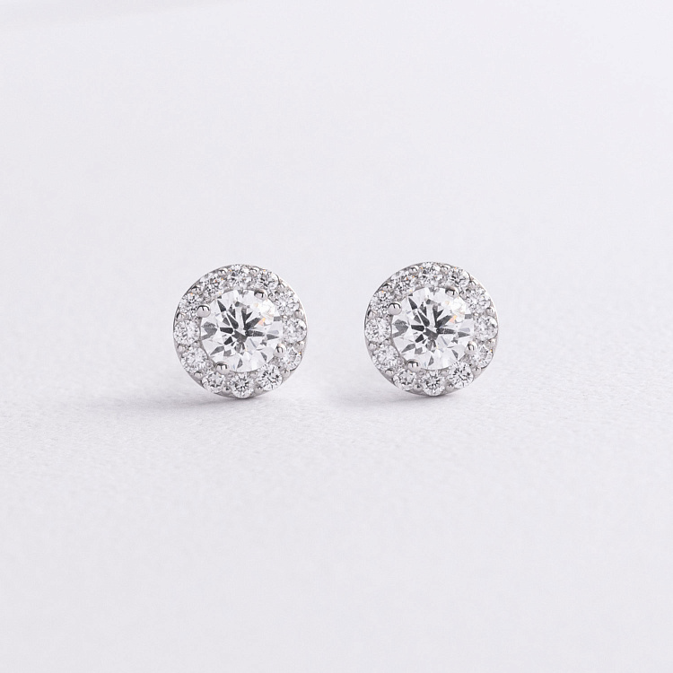 Золоті сережки - пусети з діамантами 344701121 від ювелірного магазину Онікс - 1