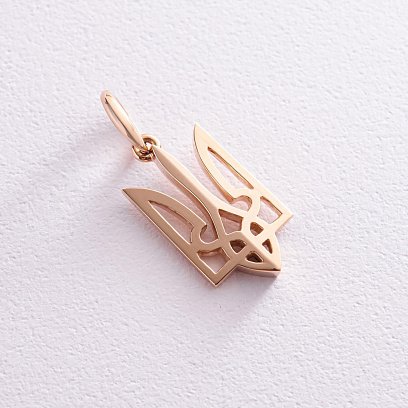 Золотой кулон "Герб Украины - Тризуб" п03703