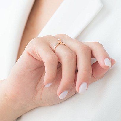 Помолвочное кольцо в красном золоте (бриллиант) кб0233 №3