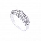 Серебряное кольцо с фианитами Украина (родий) 111271 от ювелирного магазина Оникс