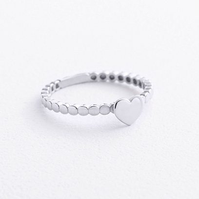 Каблучка "Серце" в білому золоті к08486