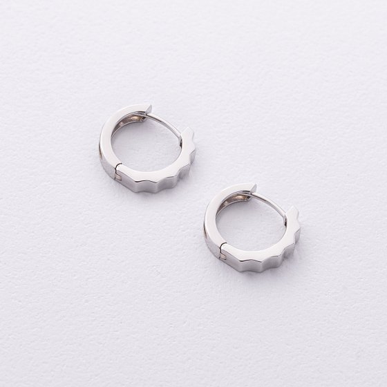 Серьги - кольца "Ruby" в белом золоте с09179 №3