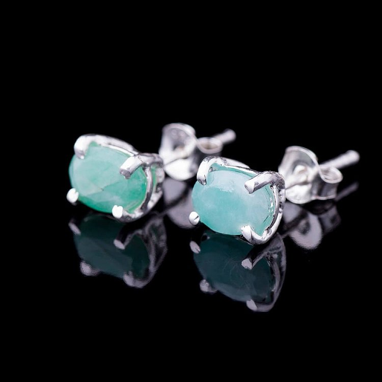 Сережки-Пусети (смарагд) 121557 від ювелірного магазину Онікс - 1