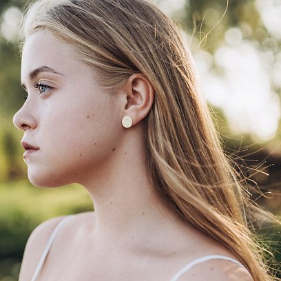 Золоті сережки - пусети "Кружечки" с06491 №4