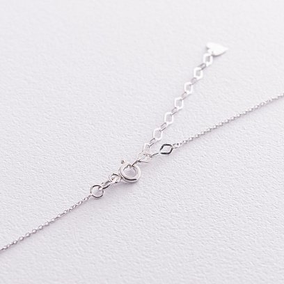 Колье с буквой "D" в белом золоте (фианиты) кол01329D №5