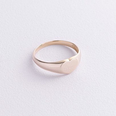 Каблучка "Сердечко" в жовтому золоті к08164