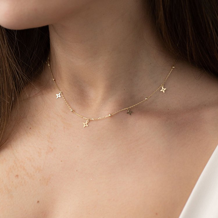 Кольє "Конюшина" в жовтому золоті кол01670 від ювелірного магазину Онікс - 8