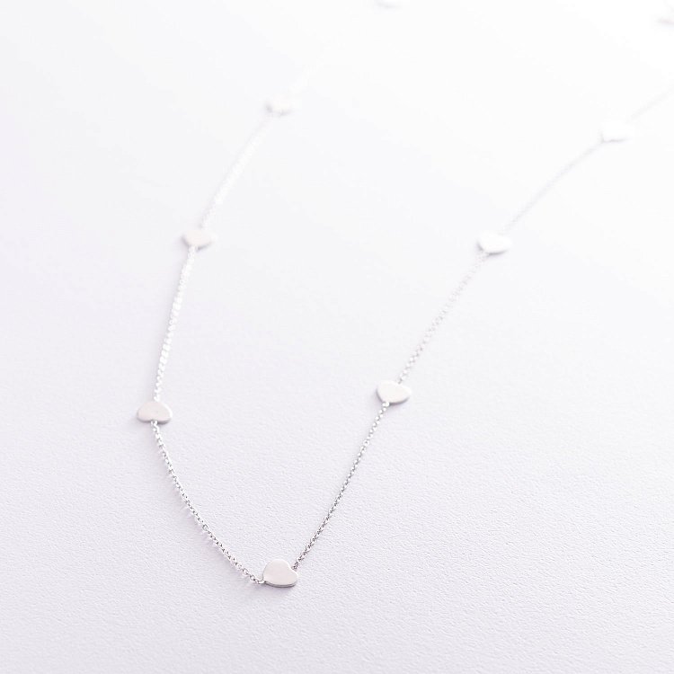 Срібне кольє "Сердечка" 181080 від ювелірного магазину Онікс - 4