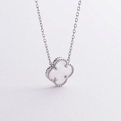 Срібне кольє "Конюшина" (перламутр) 181303