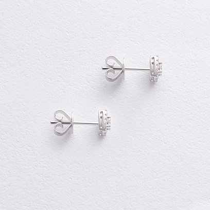 Золотые серьги - пусеты с бриллиантами сб0574ca №5