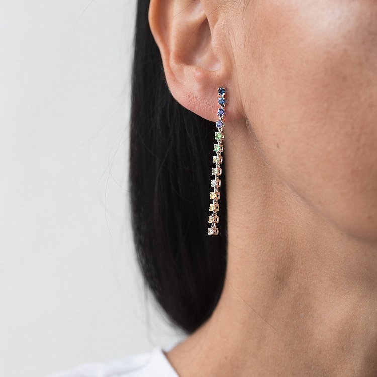 Золотые серьги с сапфирами сб0289sth от ювелирного магазина Оникс - 2